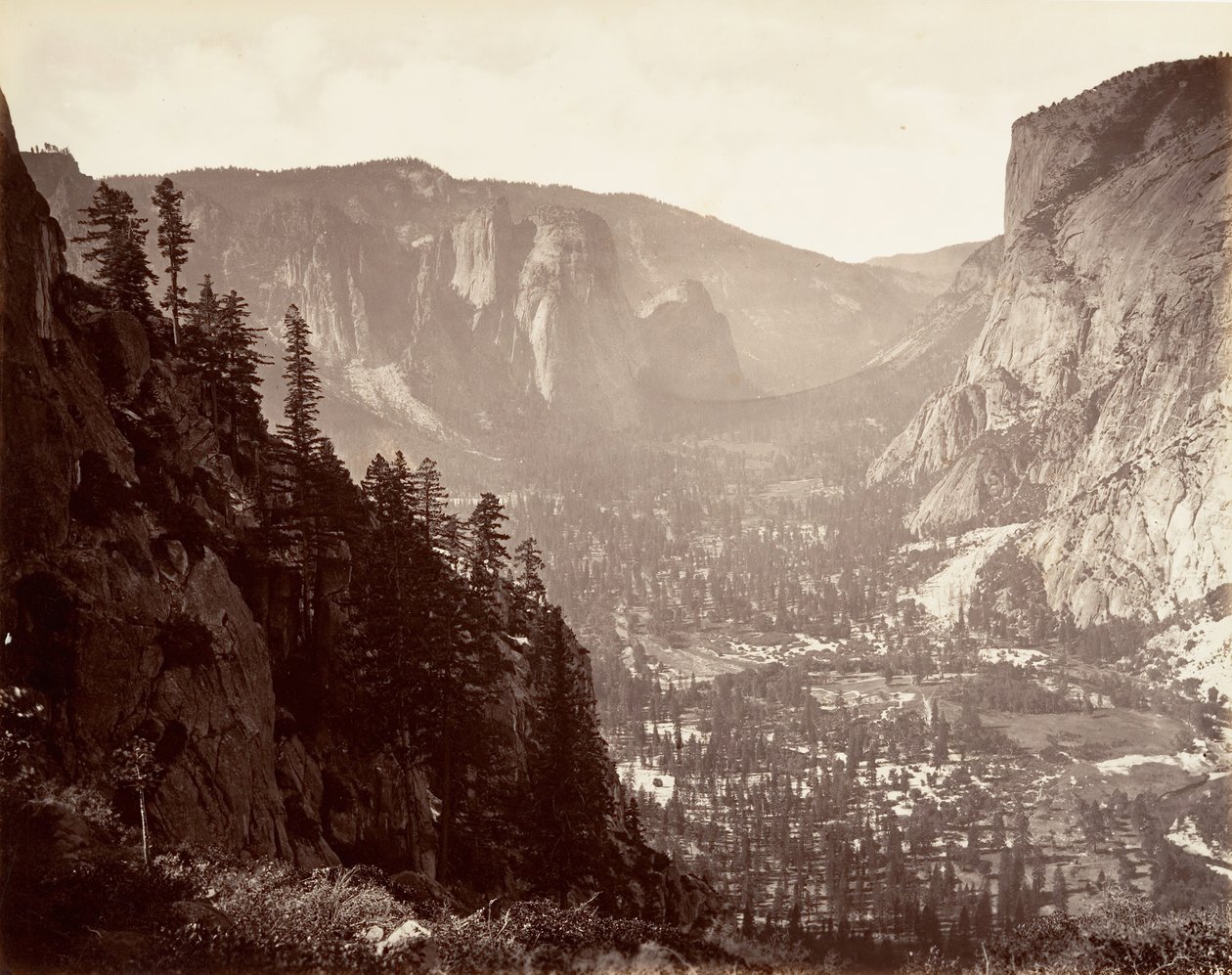 Dolina Yosemite od Glacier Point, ca. 1872, wydrukowany ca. 1876. autorstwa Carleton Emmons Watkins
