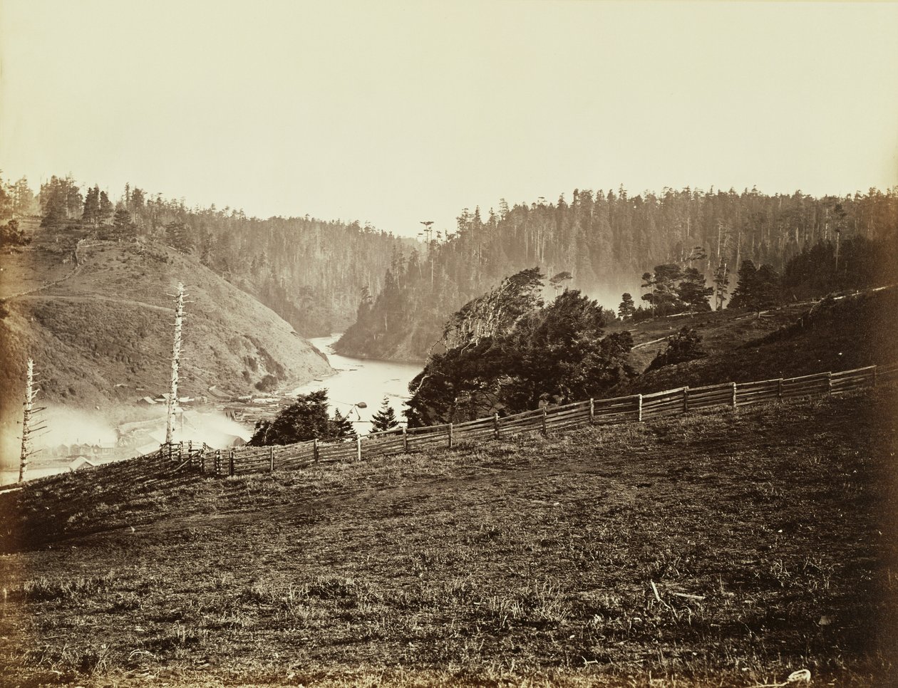 Rzeka Albion, hrabstwo Mendocino, Kalifornia autorstwa Carleton Watkins