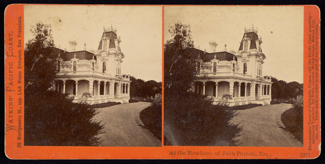 W rezydencji Johna Parrotta, Esq., San Mateo, Cal autorstwa Carleton Watkins