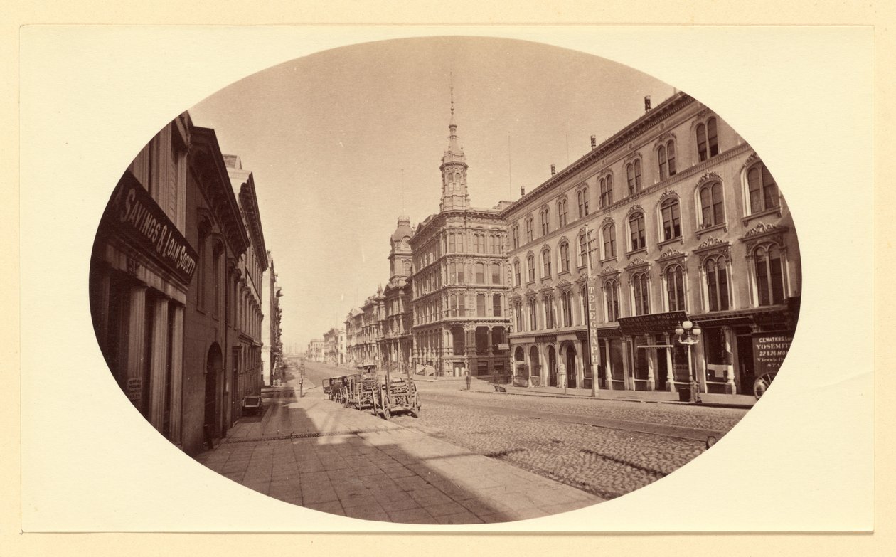 [Cal. St. od Montg. St., S.F./ 3679] autorstwa Carleton Watkins
