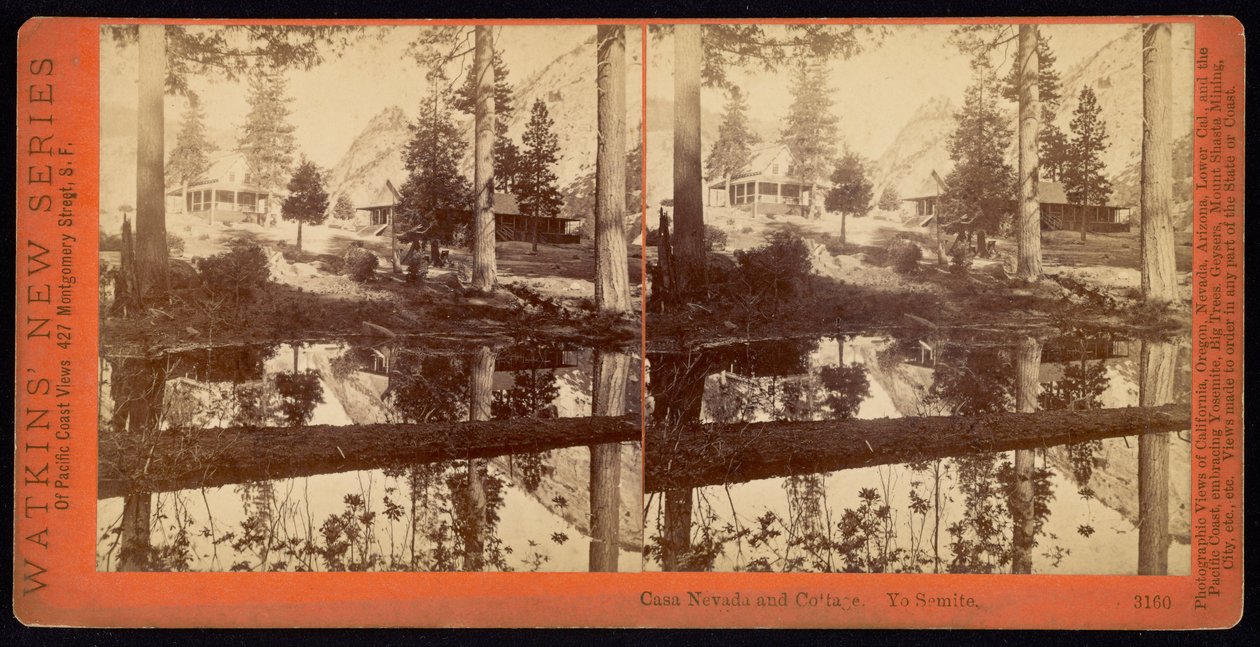 Casa Nevada i domek. Yo Semita autorstwa Carleton Watkins