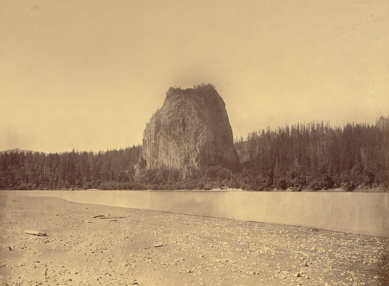 [Castle Rock, rzeka Columbia] autorstwa Carleton Watkins