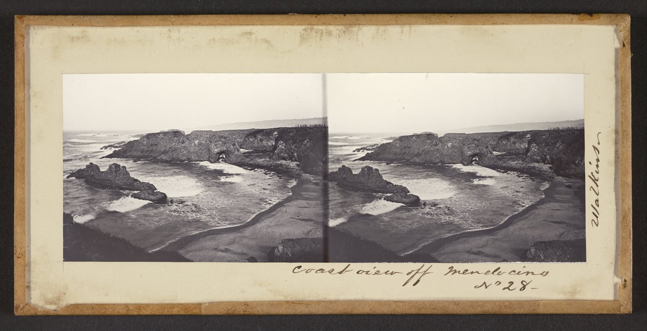 Widok na wybrzeże od Mendocino autorstwa Carleton Watkins