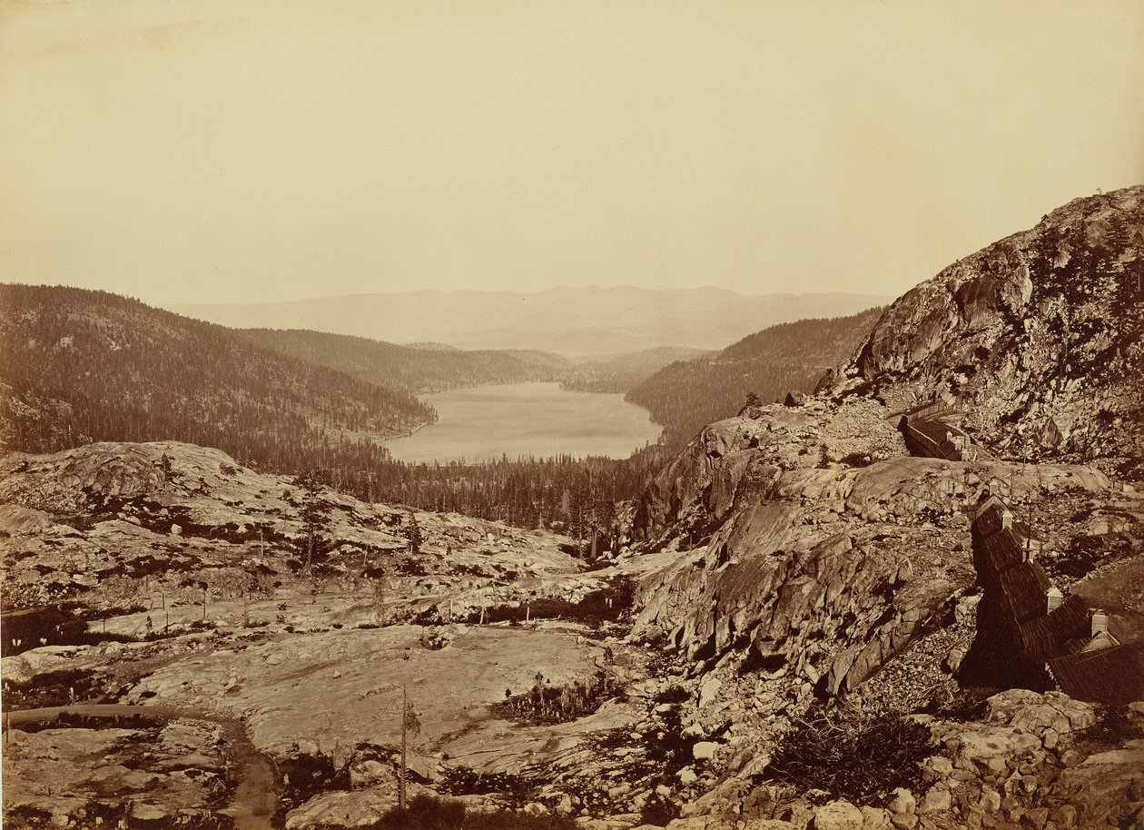 Jezioro Donner, C.P.R.R. autorstwa Carleton Watkins