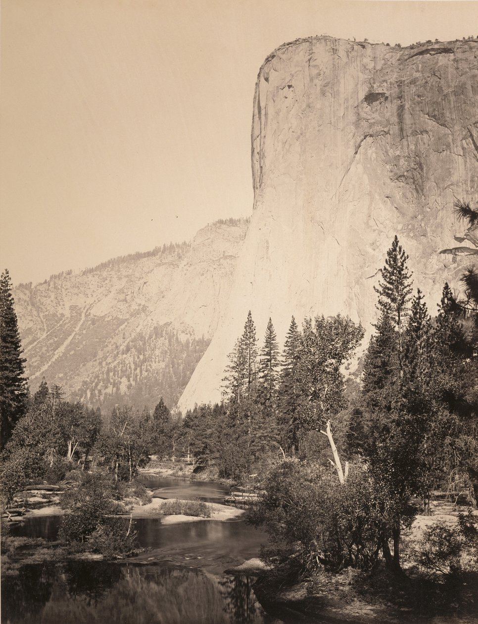 El Capitan (3600 stóp) Yosemite autorstwa Carleton Watkins