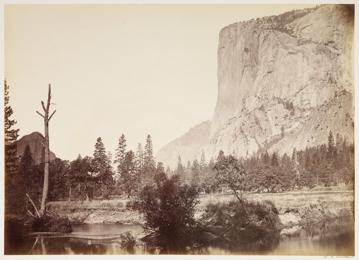 El Capitan, 3600 stóp, Yosemite autorstwa Carleton Watkins