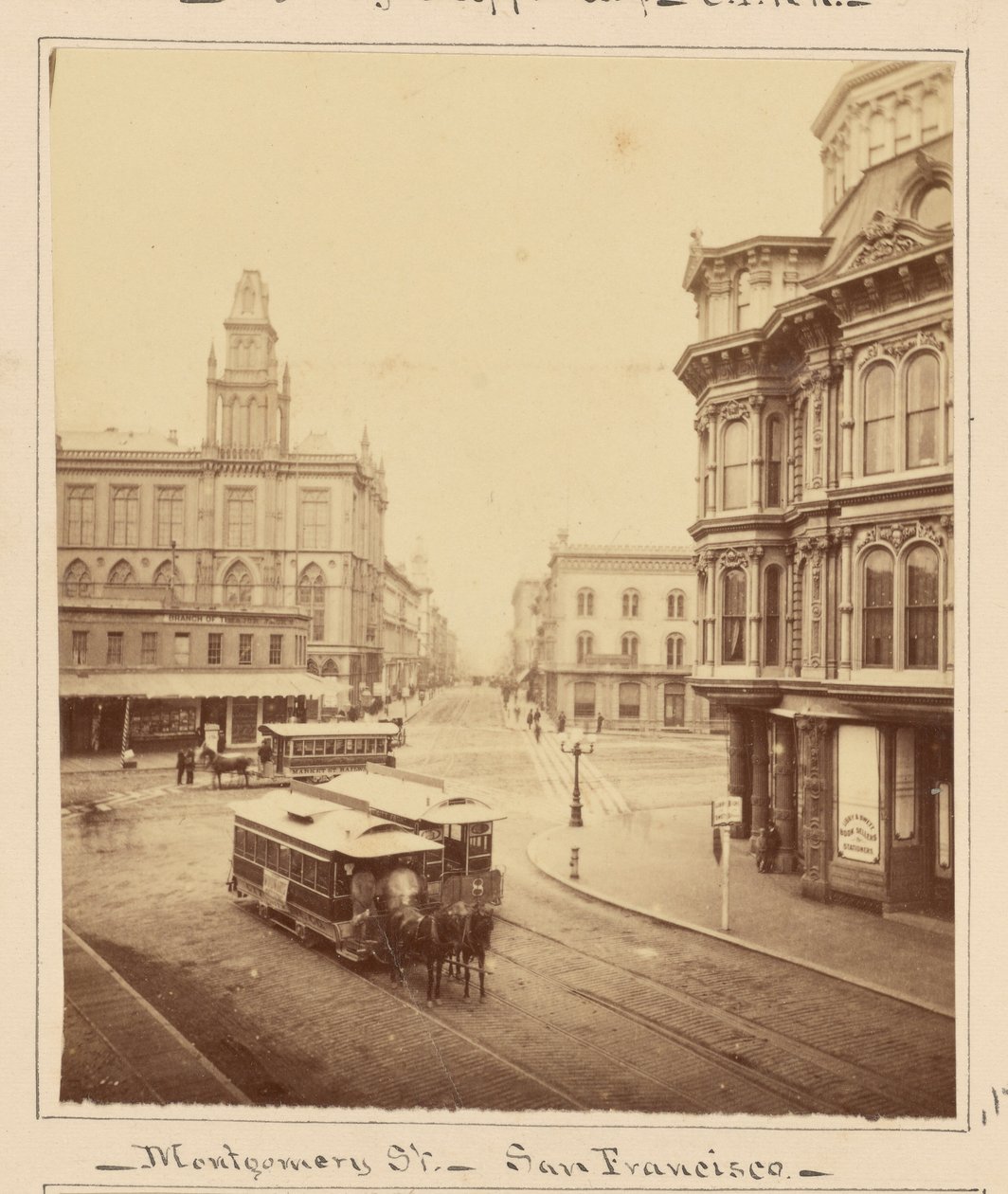 Montgomery Street od strony Market Street, San Francisco autorstwa Carleton Watkins