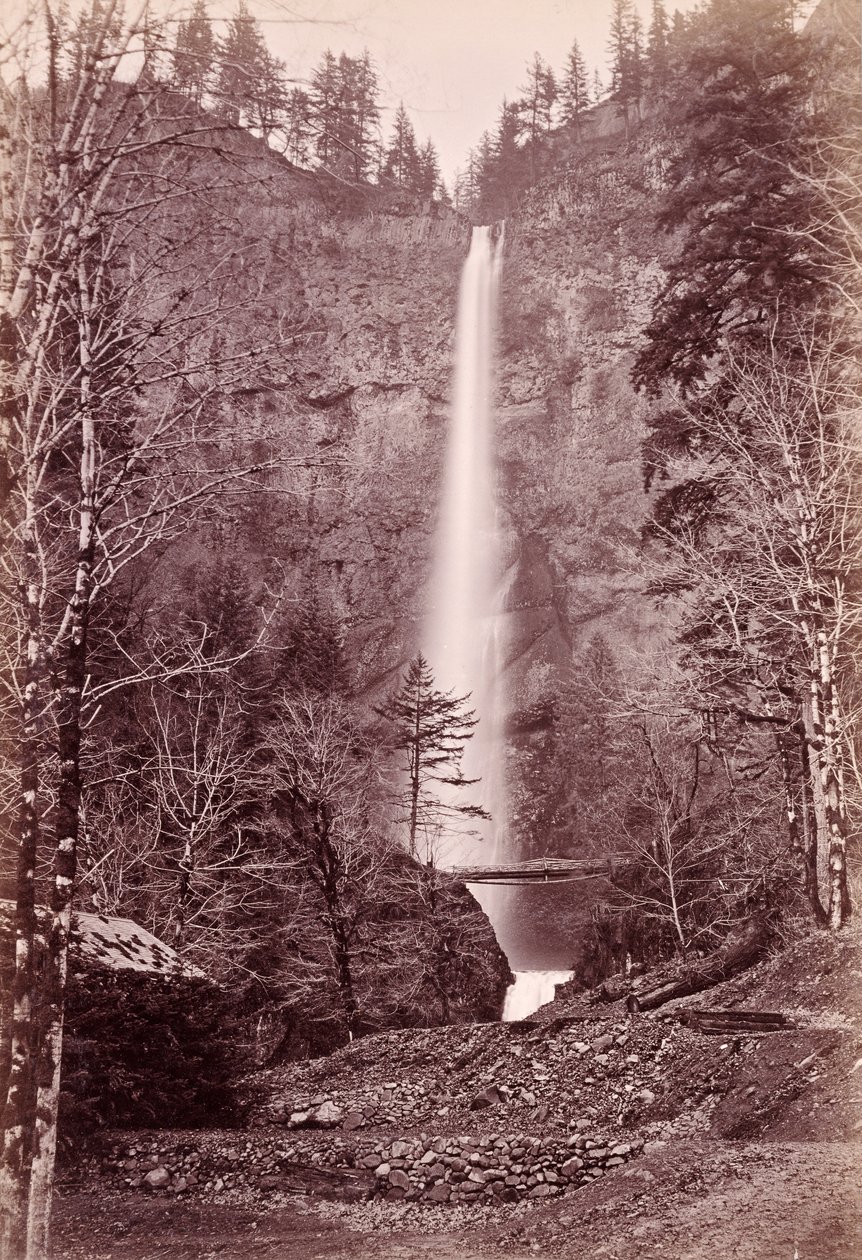 Wodospady Multnomah, 700 stóp, Oregon autorstwa Carleton Watkins