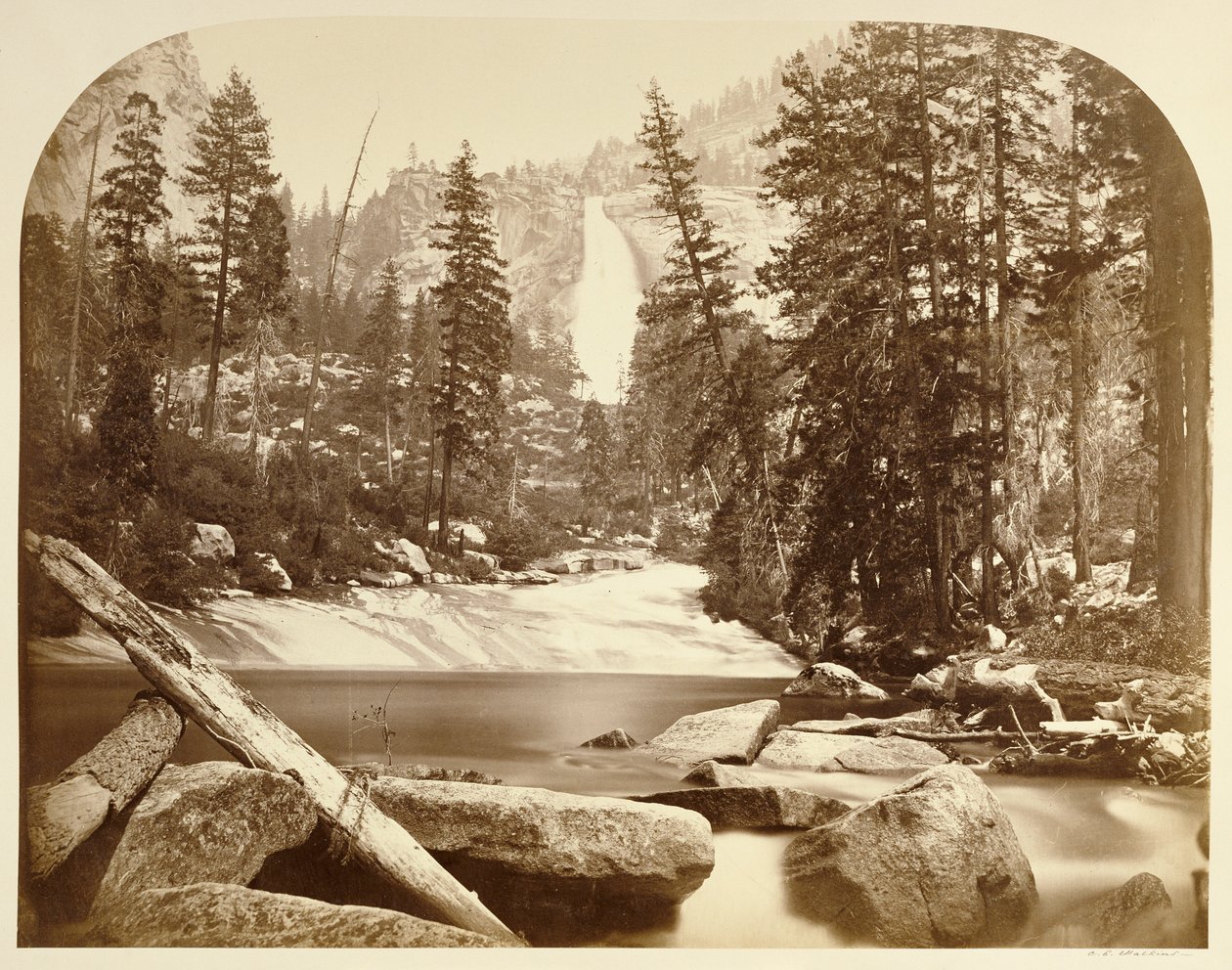 Wodospad Nevada - 700 stóp, Yosemite autorstwa Carleton Watkins