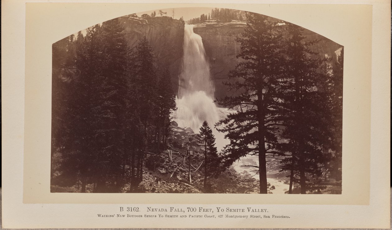 Wodospad Nevada, 700 stóp, dolina Yosemite autorstwa Carleton Watkins