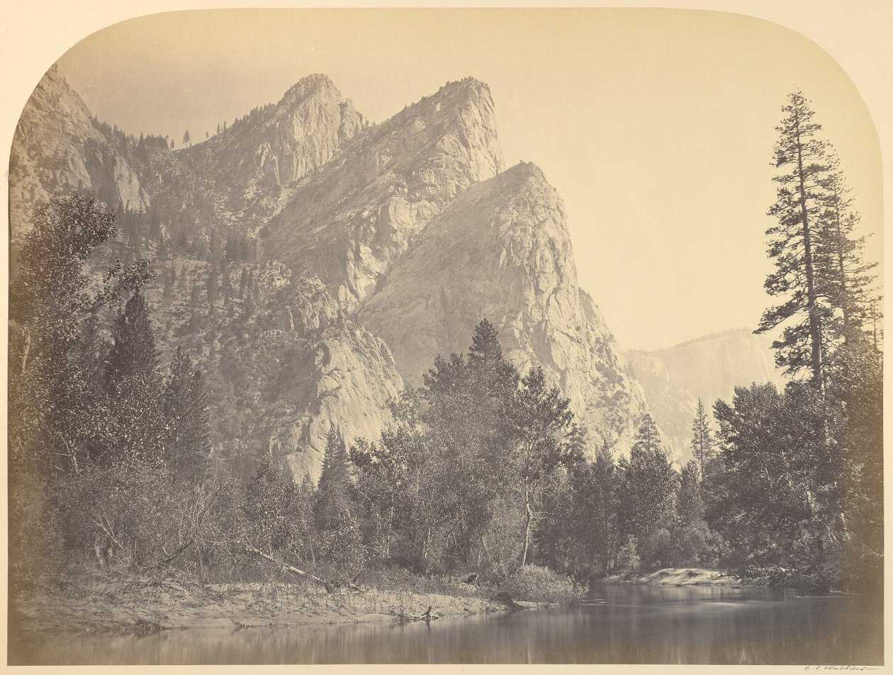 Pompompasus - Trzej bracia. 4480 ft. Yosemite autorstwa Carleton Watkins