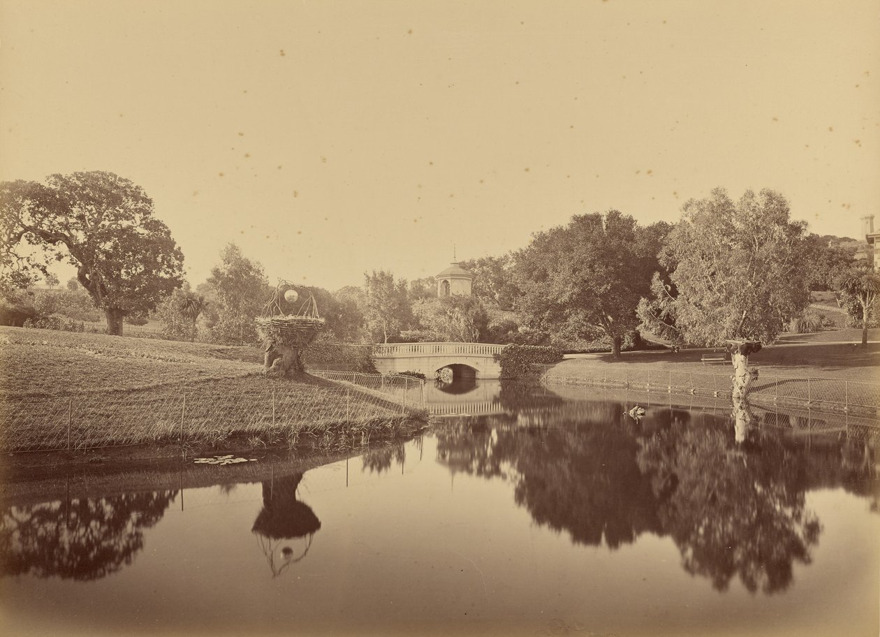 Staw i most, Thurlow Lodge autorstwa Carleton Watkins