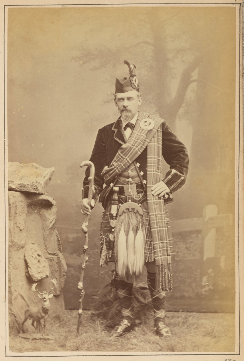 Portret mężczyzny w szkockim stroju autorstwa Carleton Watkins