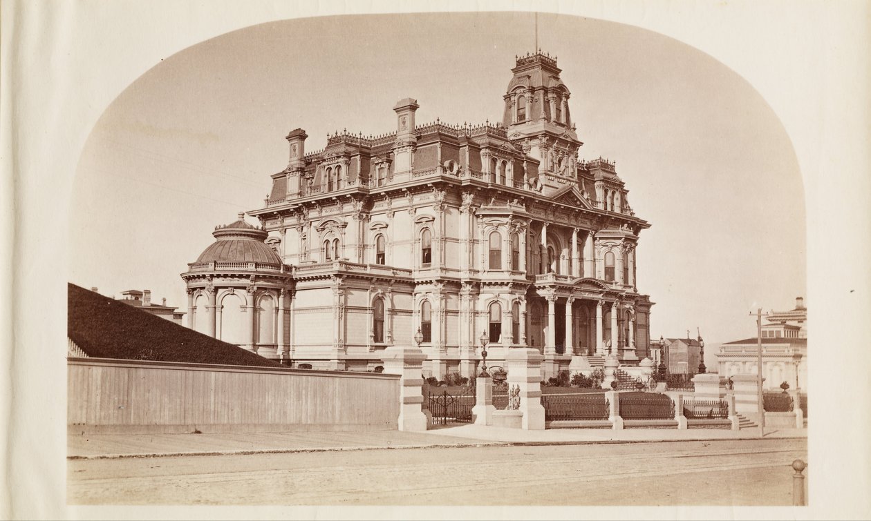 Rezydencja Chas. Crocker. autorstwa Carleton Watkins
