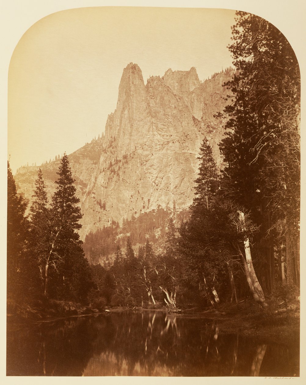 Strażnik (widok na dolinę), 3270 stóp, Yosemite autorstwa Carleton Watkins