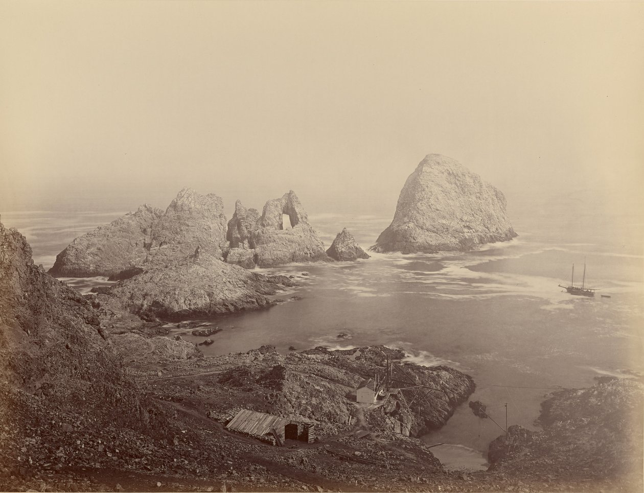 Wyspy Sugar Loaf i Zatoka Rybaka, Farallons autorstwa Carleton Watkins