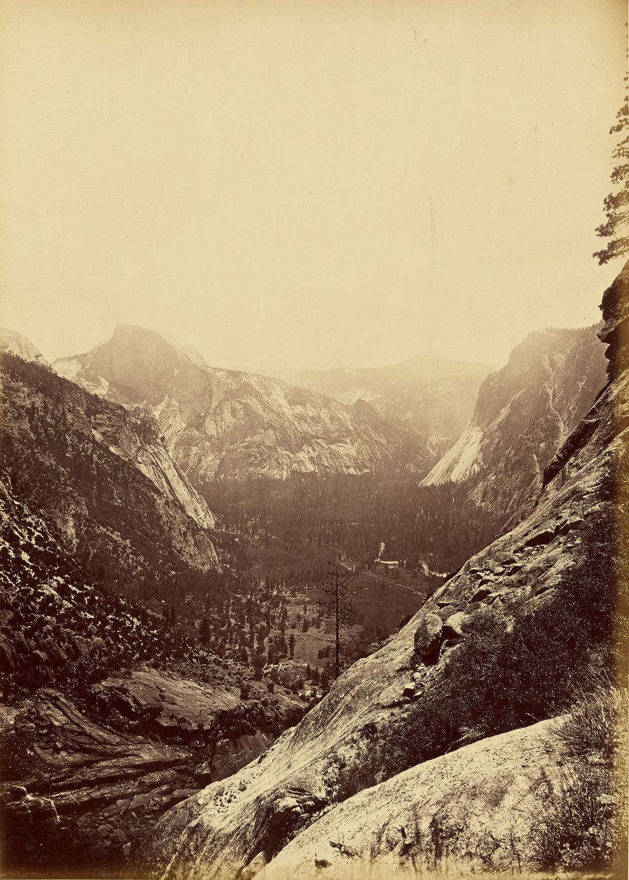 [The Domes from the Foot of the Upper Yosemite]. autorstwa Carleton Watkins