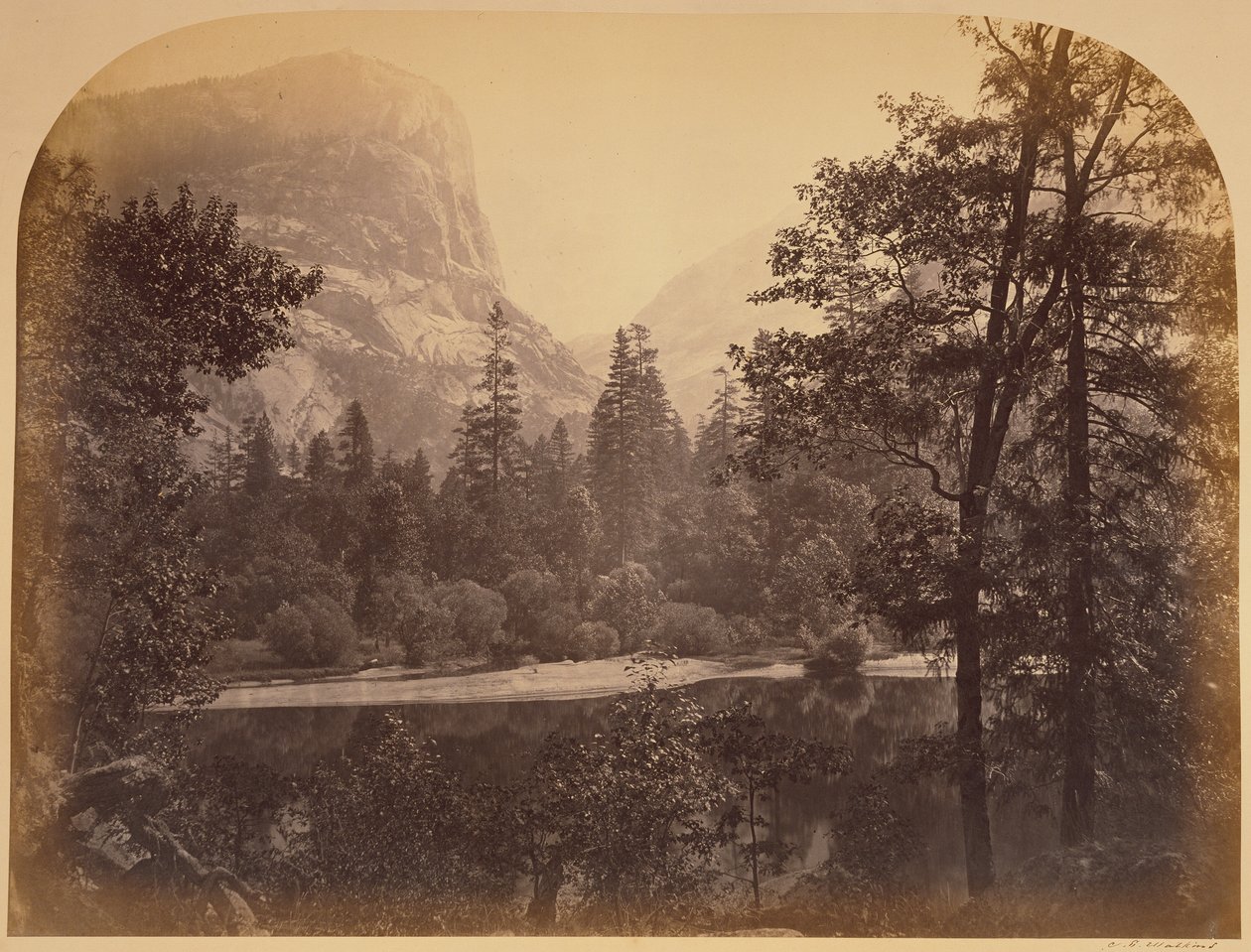 [Jezioro - Yosemite] / [Jezioro Ah-Wi-Yah, Yosemite] / [Mirror Lake i Mount Watkins, Yosemite] autorstwa Carleton Watkins