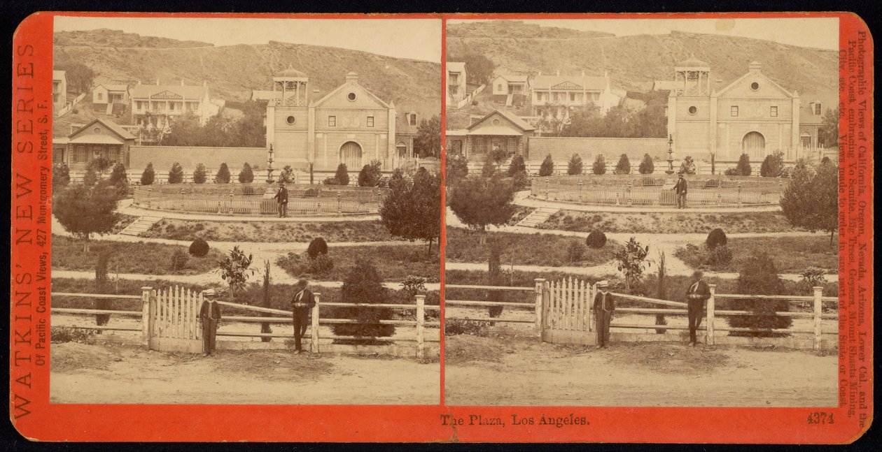 Plaza, Los Angeles autorstwa Carleton Watkins