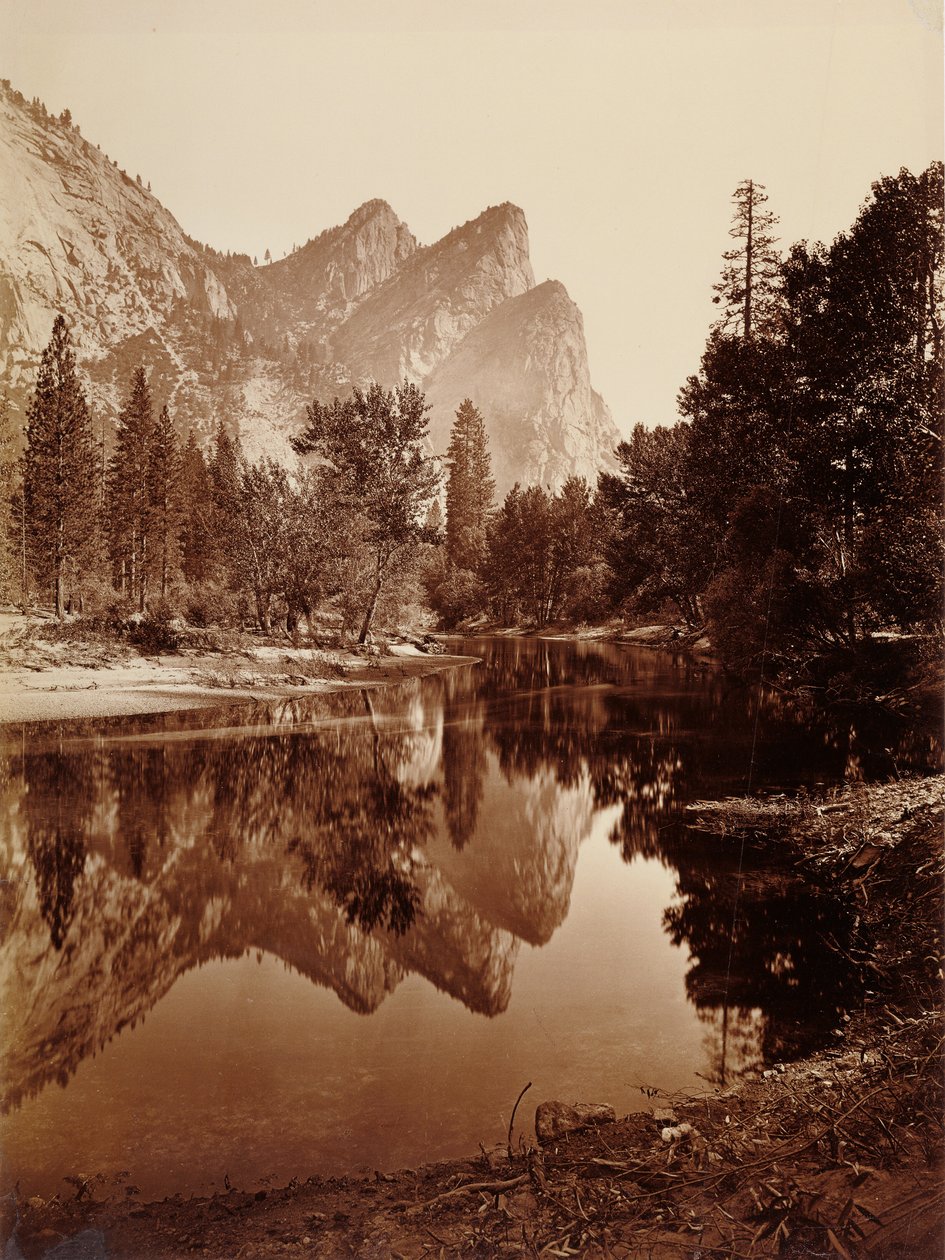 Trzej bracia, Dolina Yosemite autorstwa Carleton Watkins