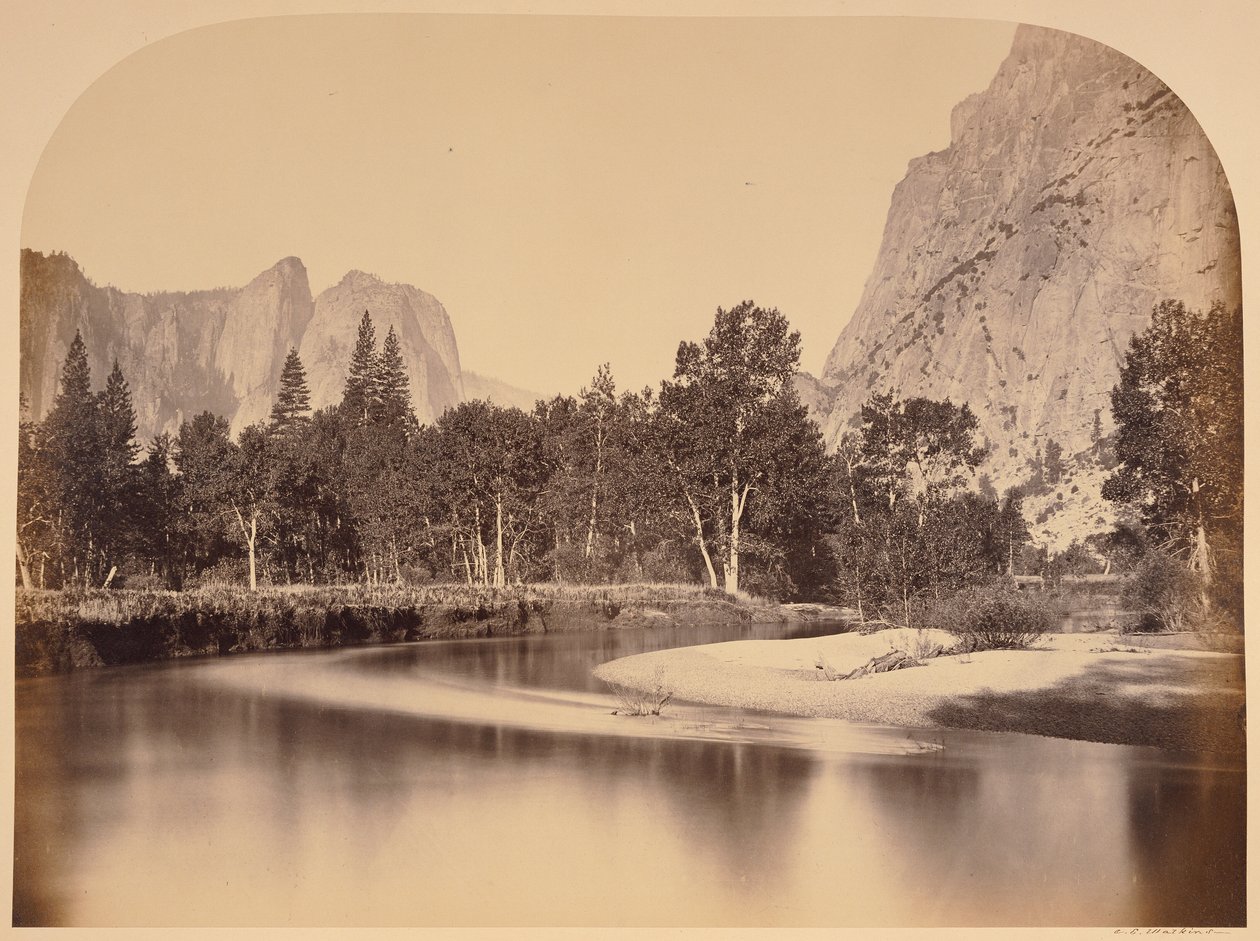 Widok z Camp Grove w dół doliny - Yo Semite autorstwa Carleton Watkins