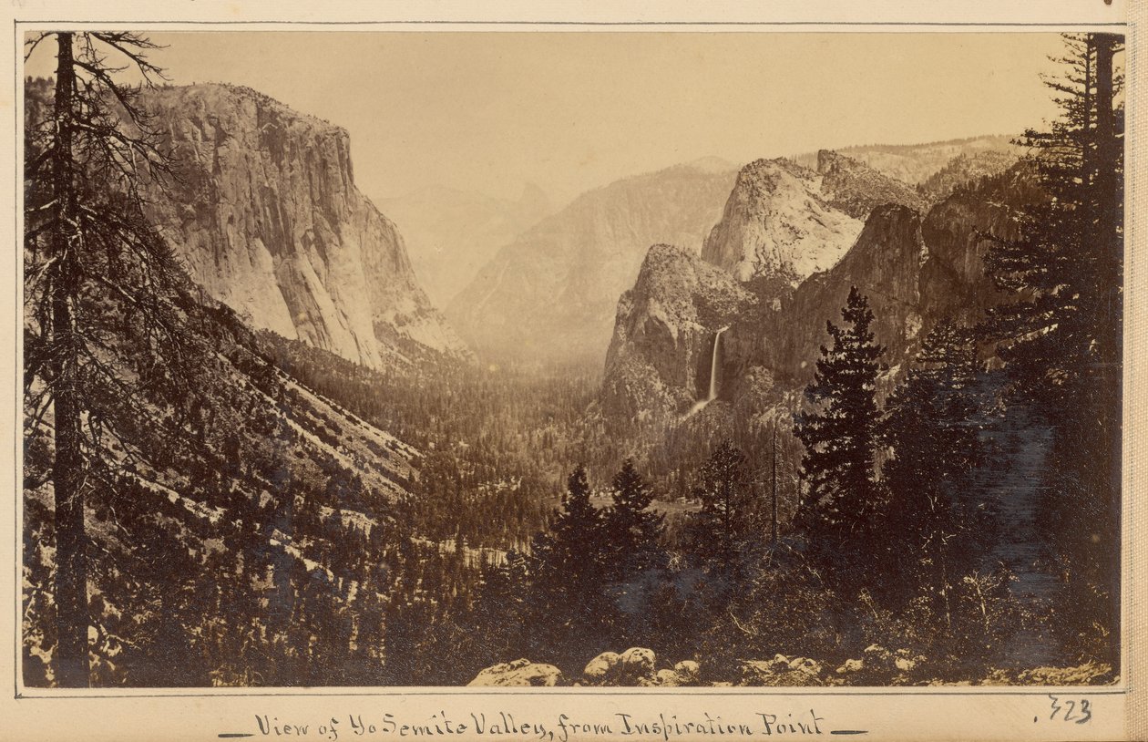 Dolina Yosemite ze szlaku Mariposa autorstwa Carleton Watkins