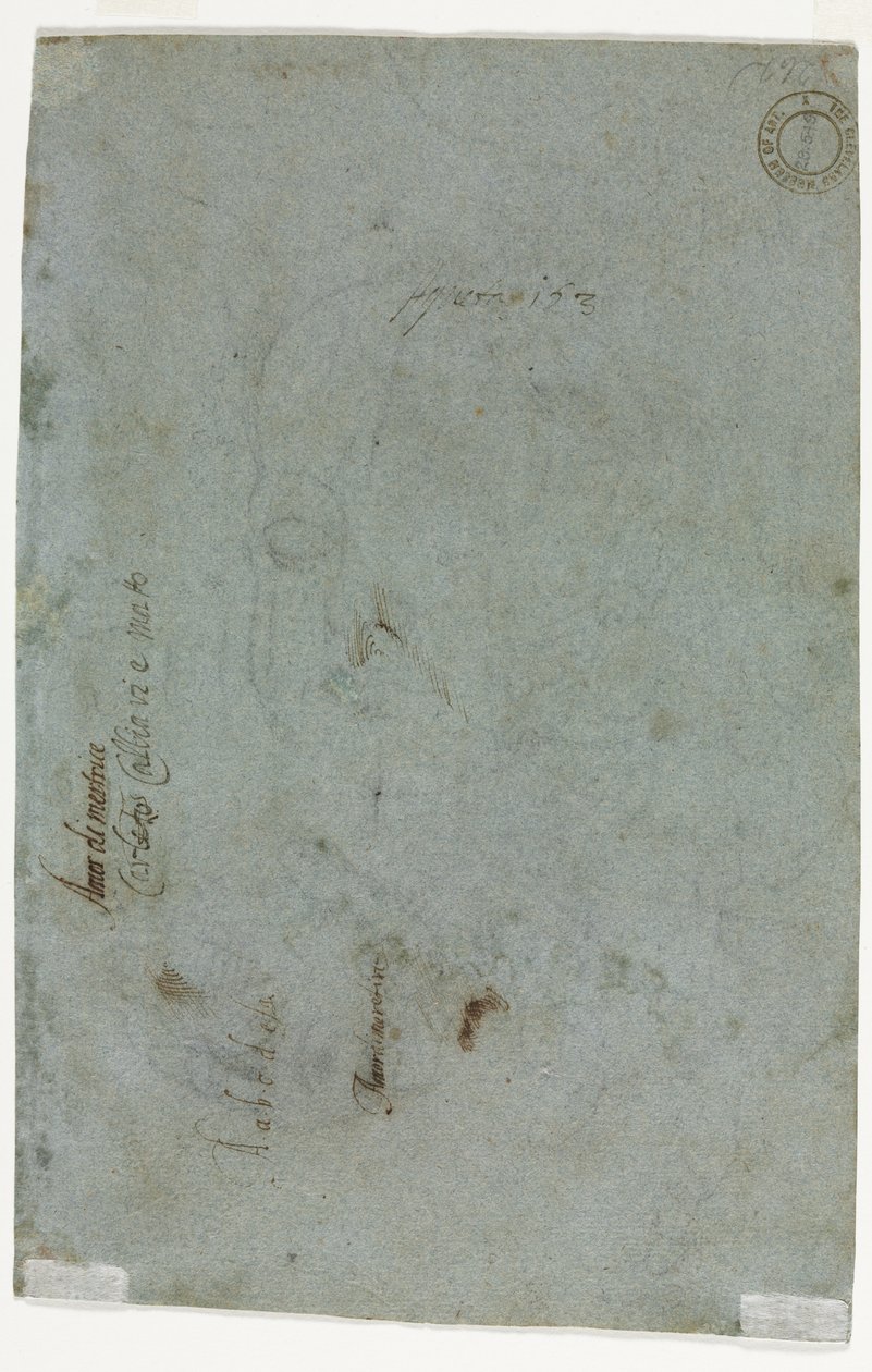 Szkic głowy dziecka (verso) autorstwa Carletto Caliari