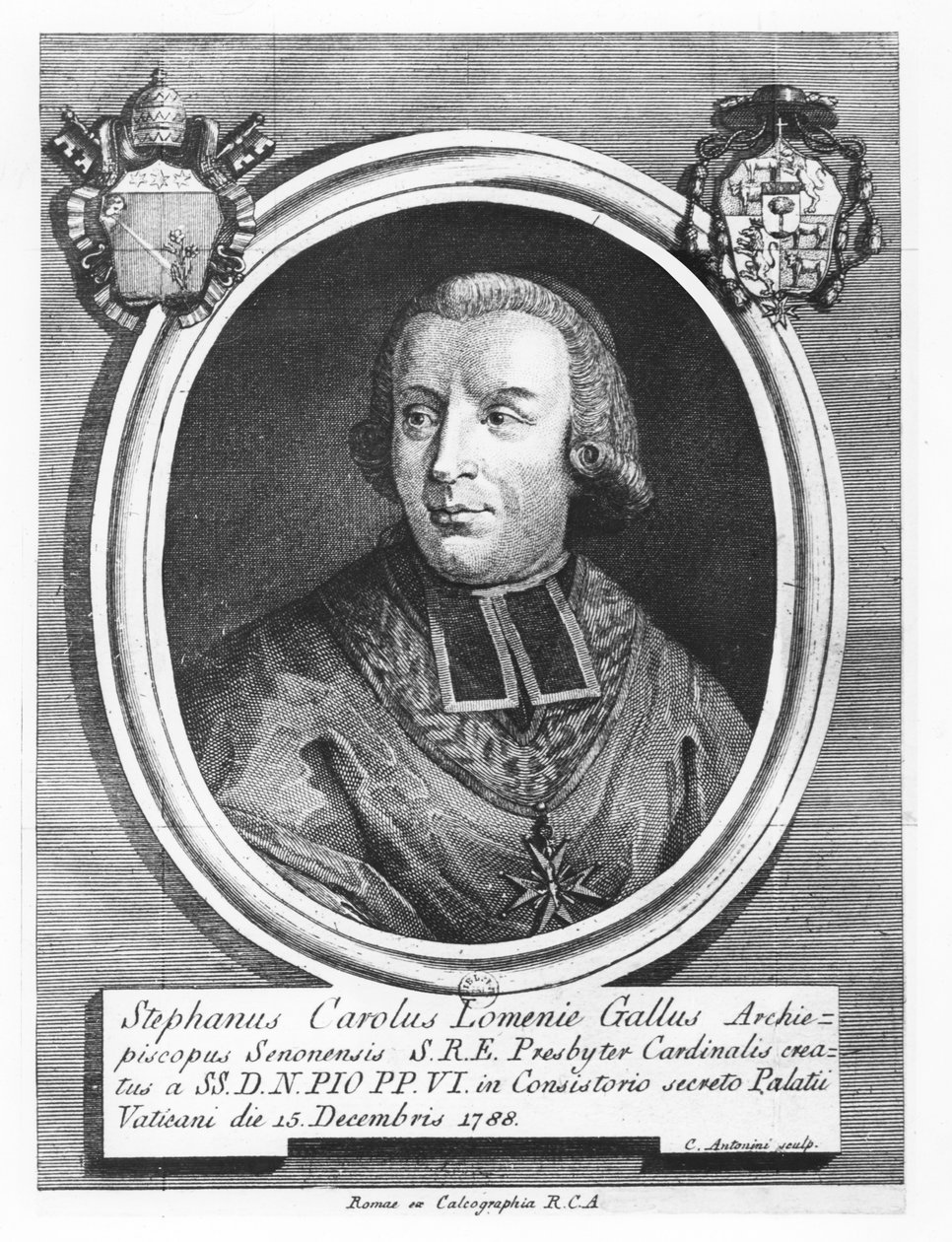 Étienne-Charles de Loménie de Brienne autorstwa Carlo Antonini