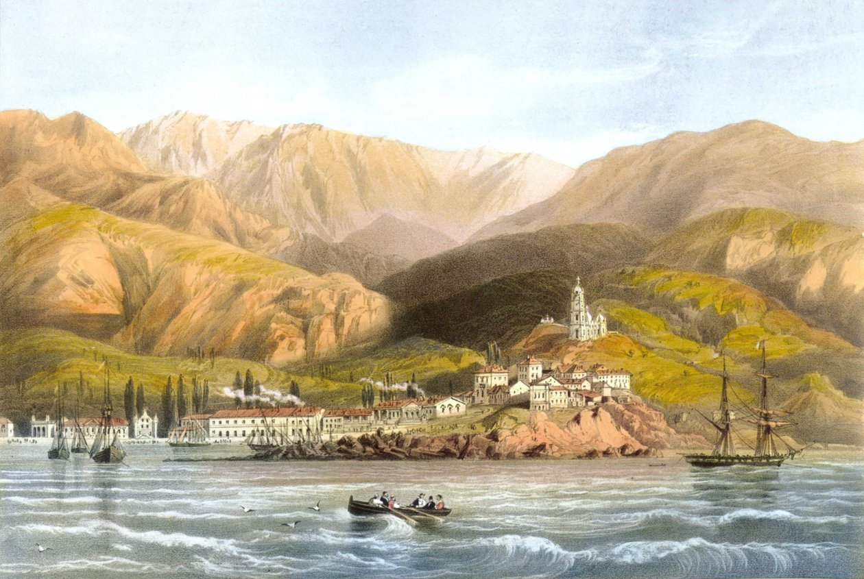 Carlo Bossoli. Widok Jałty autorstwa Carlo Bossoli