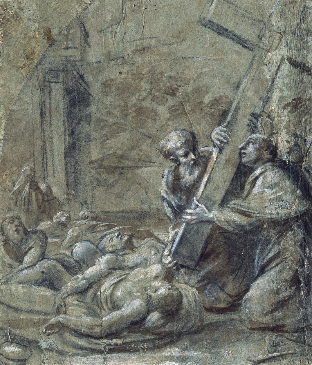 Święty Carlo Borromeo wśród cierpiących na zarazę autorstwa Carlo Cesi
