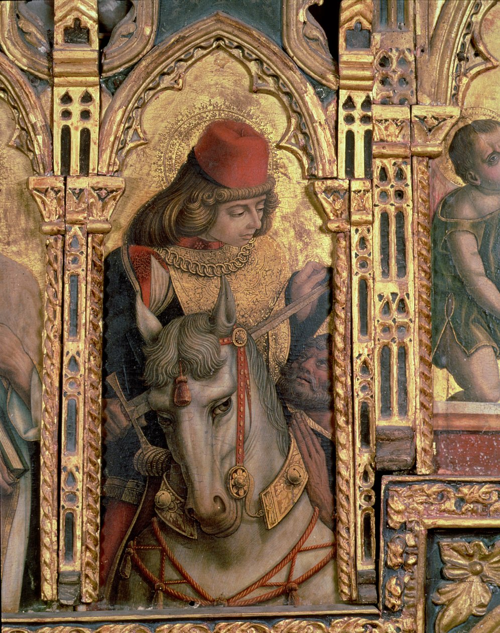 Święty Marcin, detal z poliptyku San Martino (tempera na płycie) (zob. 76669) autorstwa Carlo Crivelli