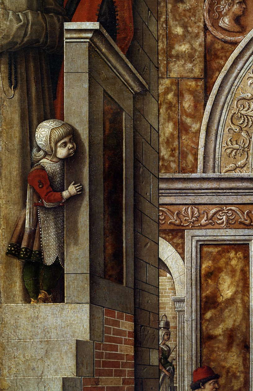 Zwiastowanie ze św. Emidiuszem, 1486 (tempera i olej na płótnie) (detal z 97895) autorstwa Carlo Crivelli