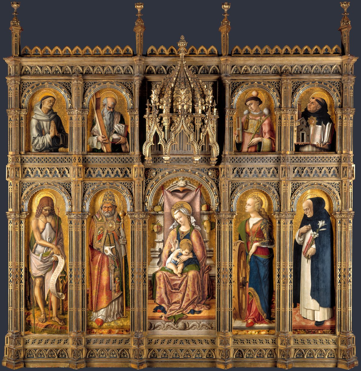 Ołtarz Demidoffa, 1476 (tempera na panelu) autorstwa Carlo Crivelli