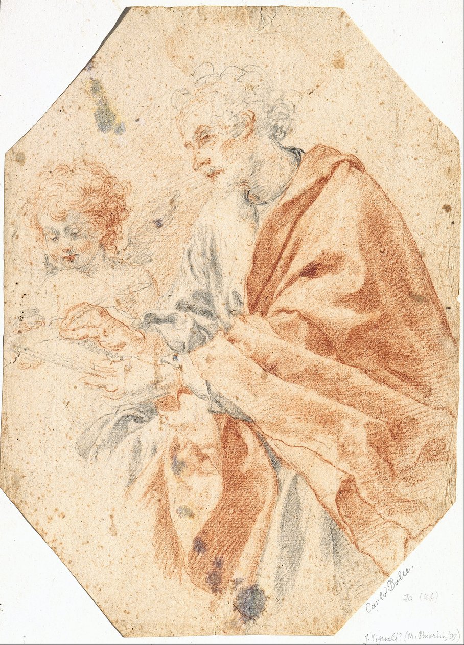 Studium Ewangelisty Mateusza i Anioła autorstwa Carlo Dolci