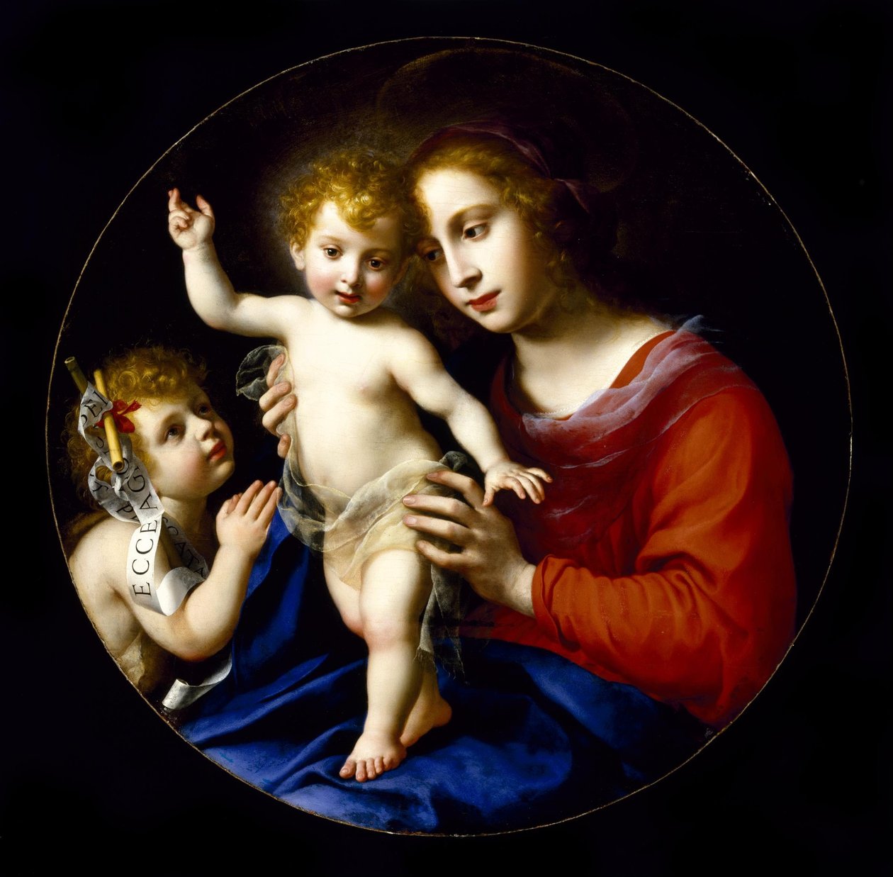 Dziewica z Dzieciątkiem z Dzieciątkiem Św. Jan Chrzciciel autorstwa Carlo Dolci