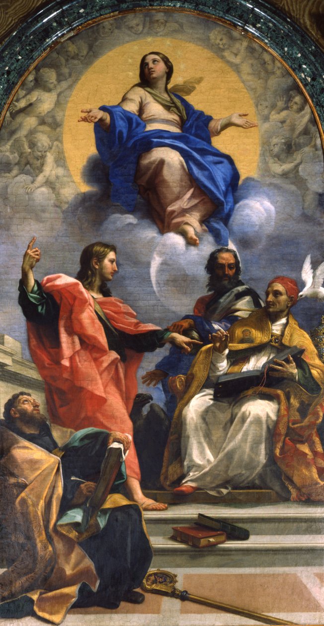 Niepokalane Poczęcie ze św. Janem i Augustynem autorstwa Carlo Maratta or Maratti