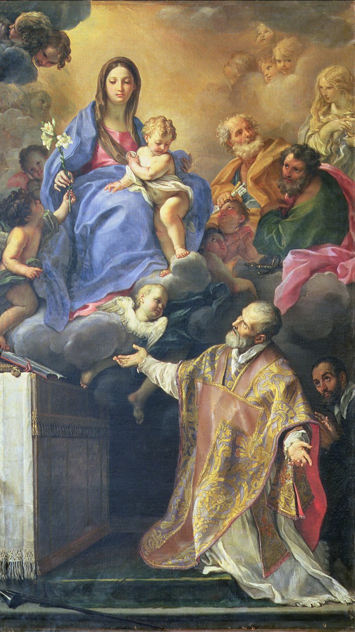 Najświętsza Maryja Panna ukazująca się św. Filipowi Neri autorstwa Carlo Maratta or Maratti