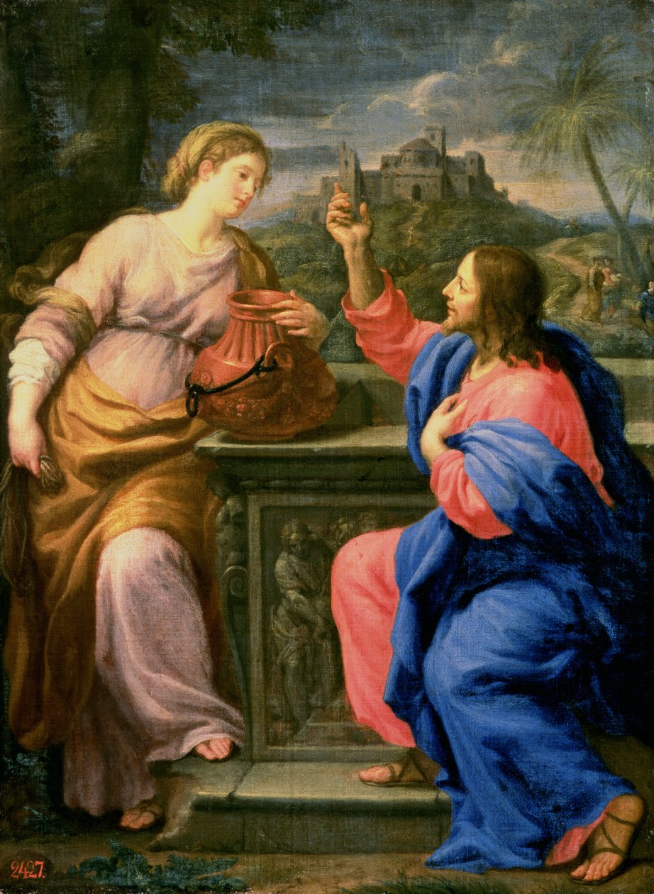 Chrystus i kobieta z Samarii autorstwa Carlo Maratta or Maratti