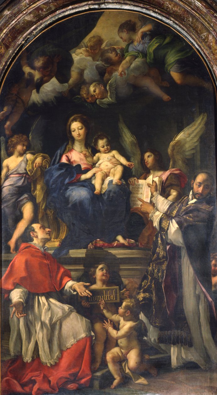 Dziewica na tronie między świętymi Karolem Boromeuszem a Ignacym Loyolą, ok. 1685 r autorstwa Carlo Maratta or Maratti