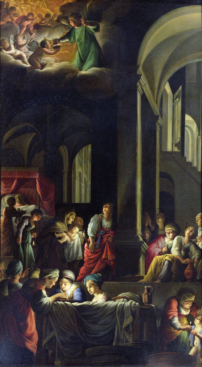 Narodziny Dziewicy, ok. 1616-19 autorstwa Carlo Saraceni