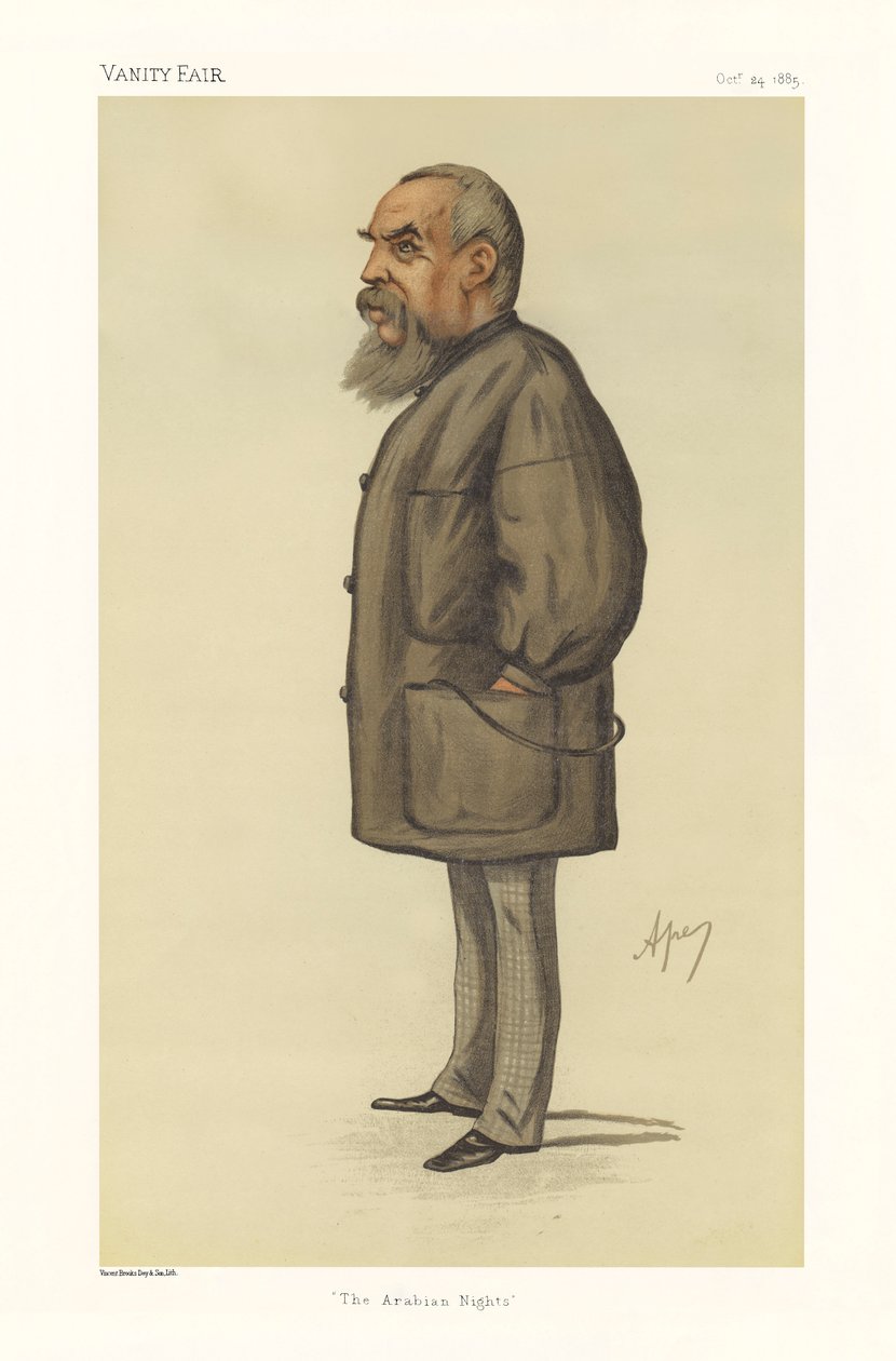 Kapitan Richard Francis Burton - stojący portret autorstwa Carlo (1839 89) Pellegrini
