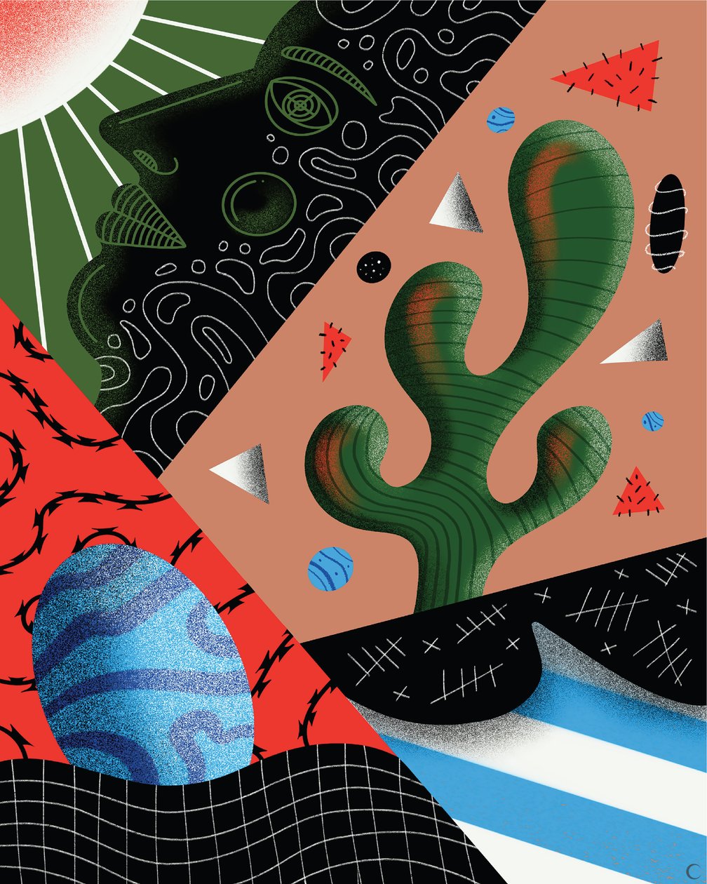 Kto jest wirusem, 2019 (ilustracja cyfrowa) autorstwa Carlo Alberto Giardina