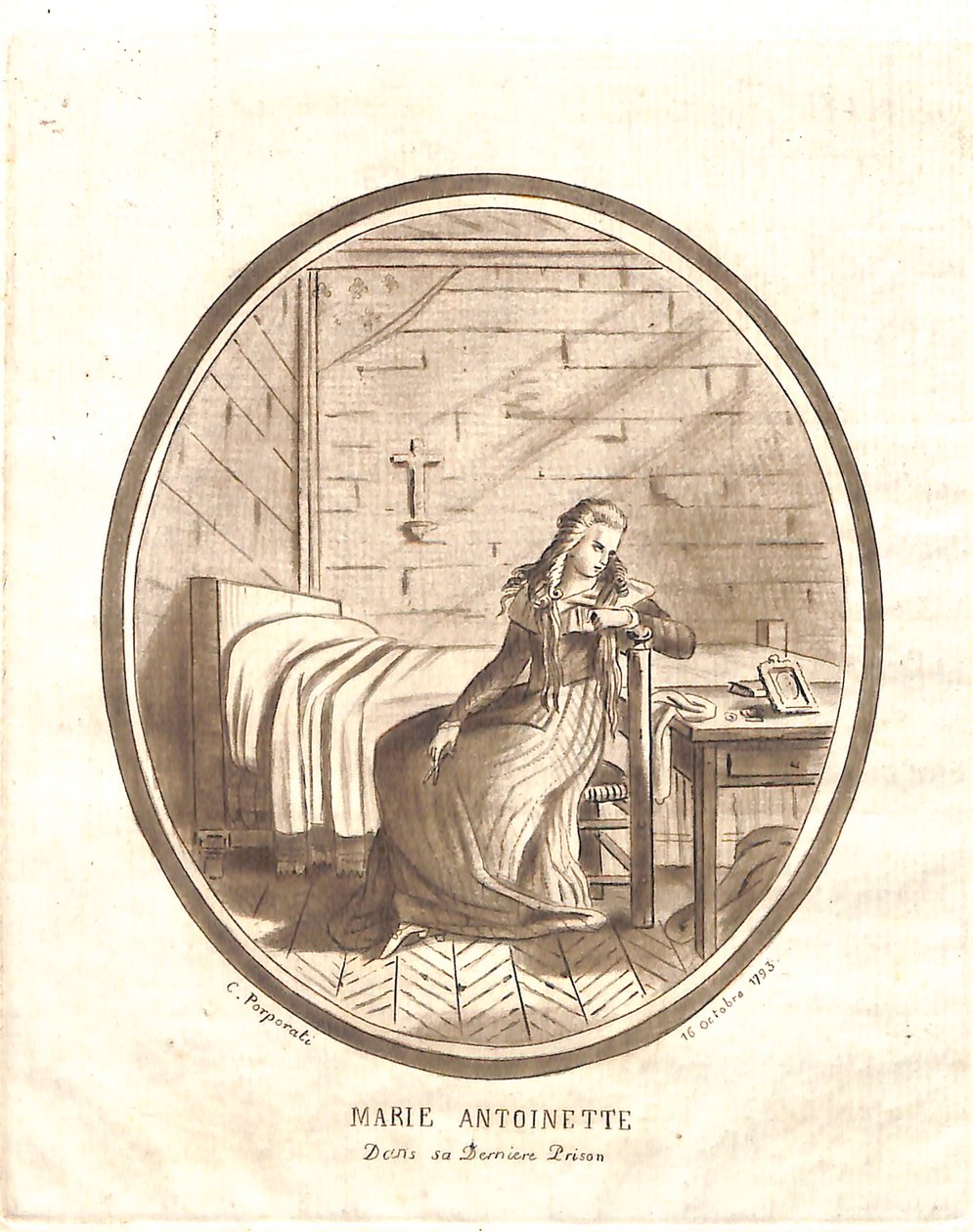 Marie-Antoinette w ostatnim więzieniu autorstwa Carlo Antonio Porporati
