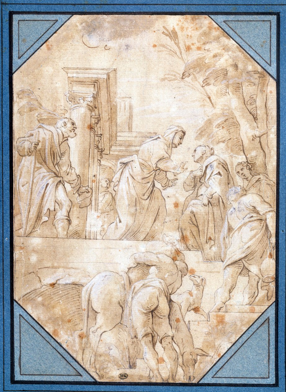 Nawiedzenie Rysunek Carlo Bononi (1569-1632) Nd. 0,22 x 0,15 m Paryż. autorstwa Carlo Bononi