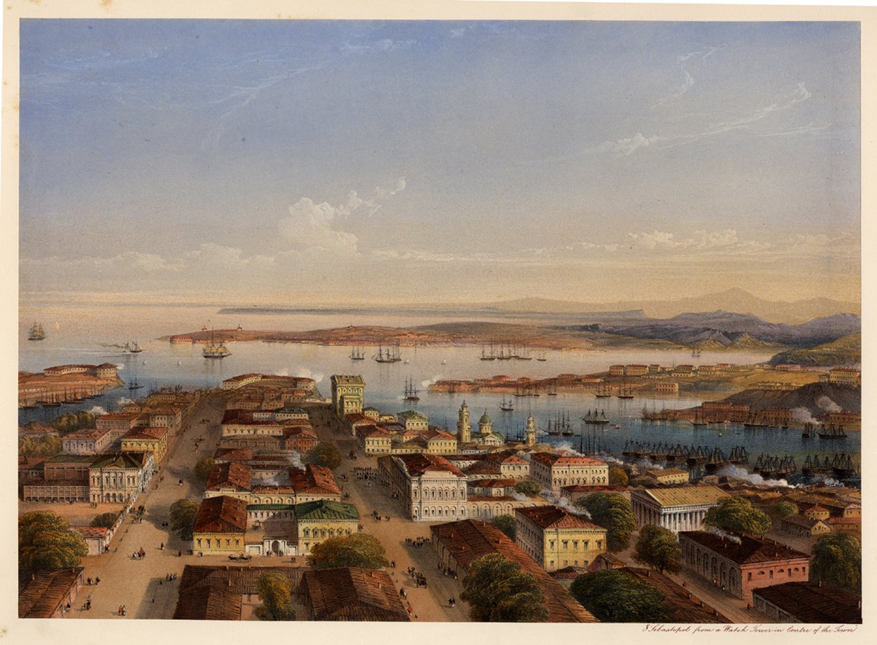 Widok ogólny Sewastopola, 1856 r. autorstwa Carlo Bossoli