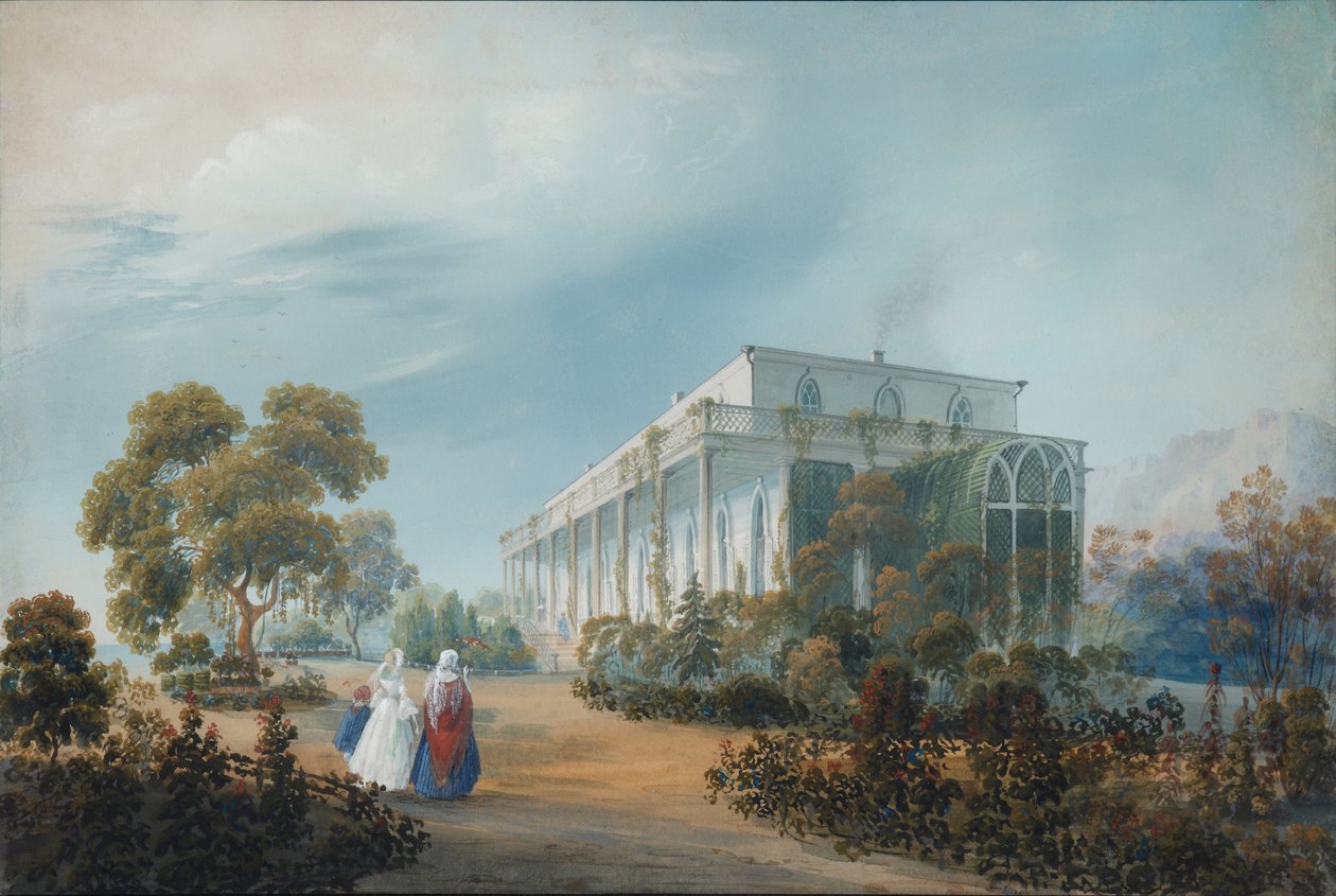 Posiadłość Naryszkinsów w Miskhor, 1842 autorstwa Carlo Bossoli