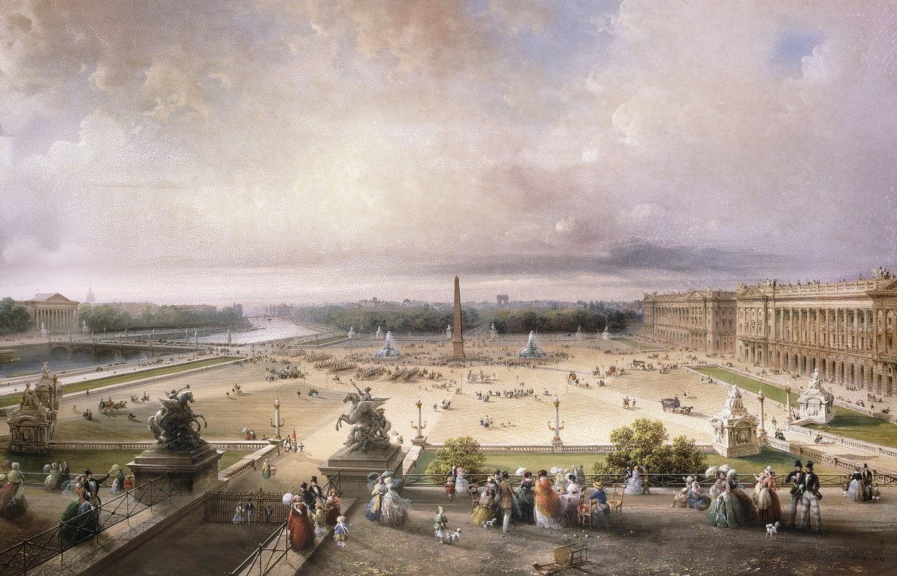 Place de la Concorde, Paryż, 1853 autorstwa Carlo Bossoli