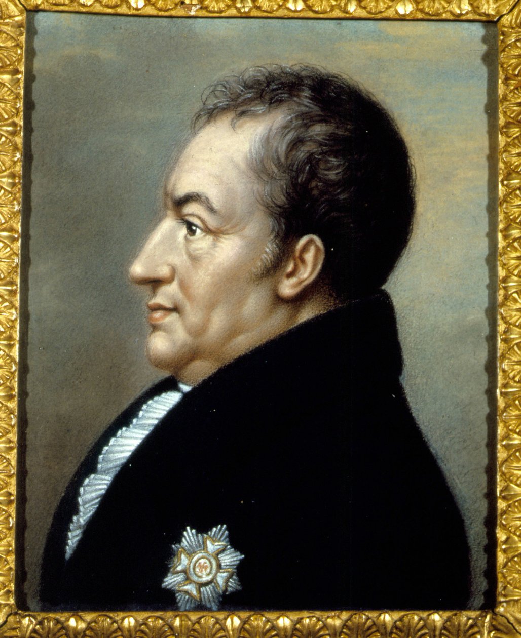 Portret Johanna Wolfganga von Goethego (1749 - 1832) autorstwa Carlo Bruni. sd. 19 wiek. Willa Vigoni. Jezioro Przyjdź. Włochy autorstwa Carlo Bruni