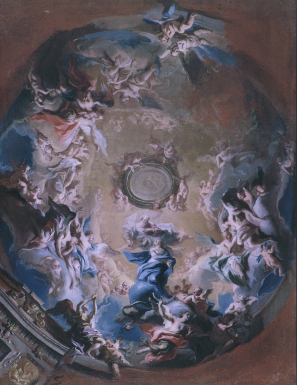 Bóg Ojciec przyjmujący Madonnę Niepokalanego Poczęcia autorstwa Carlo Carlone
