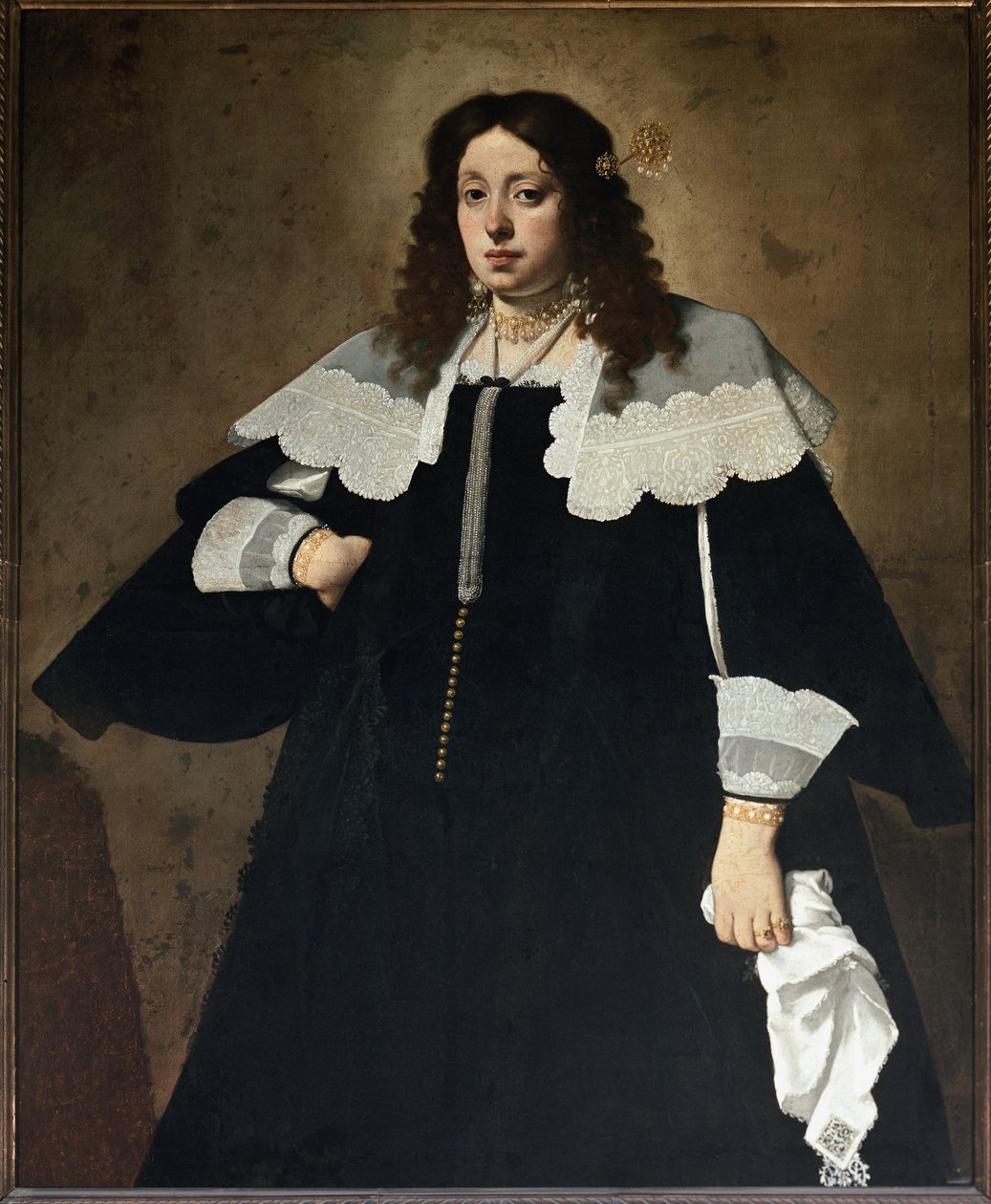 Portret damy z białą chusteczką (olej na płótnie) autorstwa Carlo Ceresa